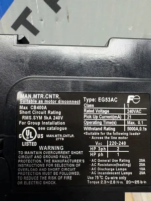 FUJI ELECTRIC EG53AC Electrical/PLC/Automation | ESS Industrial Equipment Sales (8)