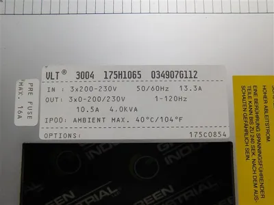 Danfoss 175H1065 Variable Speed Drive VLT Type 3004 200-230V Used