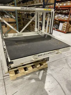 USED PROPER STORAGE SYSTEMS MANUAL ROLL OUT STORAGE DIE SHELVING