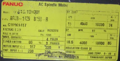 REFURBISHED FANUC A06B-1429-B150-R SERVO MOTOR A06B1429B150R