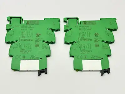 PLC-BSC-24DC/21, 2966016, 2961105 | Phoenix Contact PLC-BSC-24DC/21 Relay Base 2966016 w/ 2961105 Relay LOT OF 2 - Used