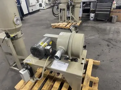 USED CONAIR PD-5 5 HP VACUUM PUMP WITH DUST COLLECTOR