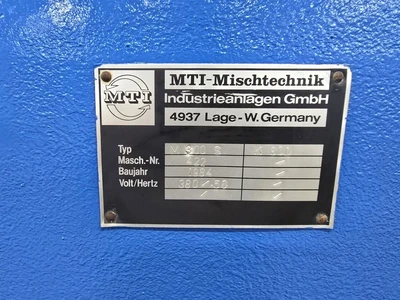 300 Liter MTI High Intensity Mixer With 780 Liter Cooler