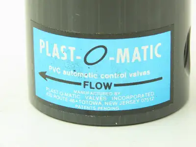 Plast-o-matic EUC2V8G20 PVC Automatic Control Valve Pneumatic 1/8" 120V Coil
