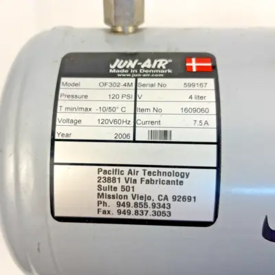 Jun-Air 25L Steel Air Receiver Tank Internally Powder Coated for OF302 Series