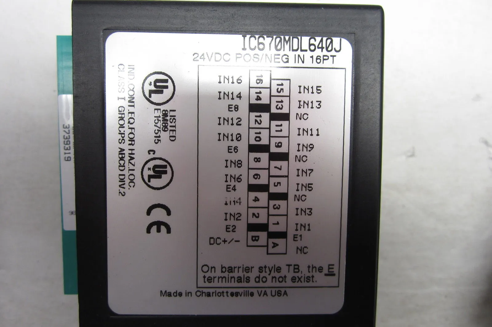 NEW GE FANUC IC670MDL640J INPUT MODULE