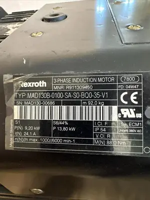 Rexroth R911309450 Servo Induction Motor MAD130B-0100-SA-S0-BQ0-35-V1 #HP105