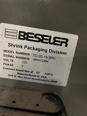 USED BESELER TD-20-19-3PH