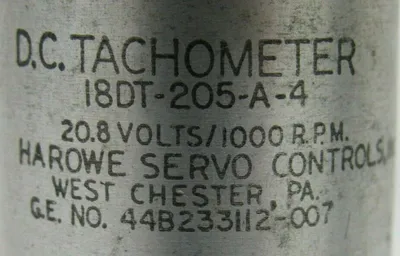 USED HAROWE 18DT-205-A-4 DC TACHOMETER 18DT205A4 44B233112-007