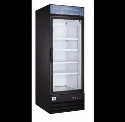 Elite Black Swing Glass Door Merchandiser Refrigerator with LED Lighting 23Cu. Ft.