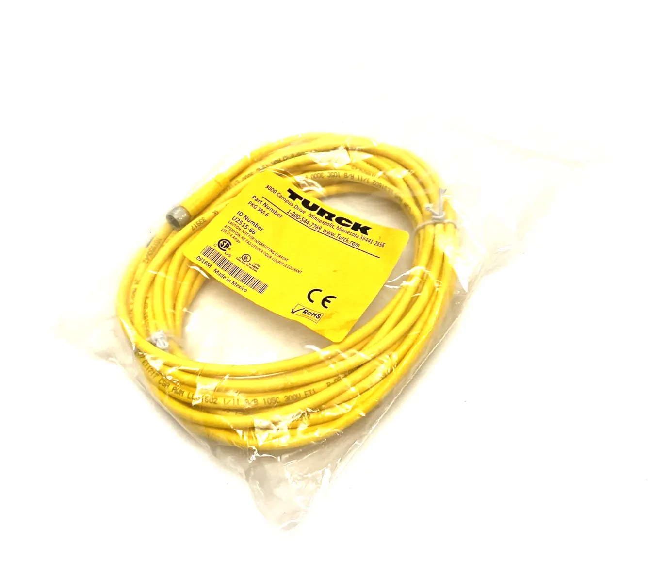 NEW TURCK SINGLE ENDED SENSOR/ACTUATOR CORDSET U2515-66