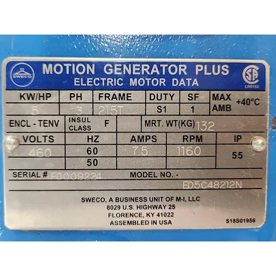 New | in-Stock SWECO E05C48212N Motors (misc) West Virginia US | JM Industrial #1313174