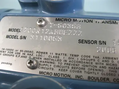 USED Micro Motion 1700 R12 AB UEZZZ