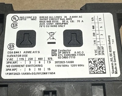NEW Siemens 3RT2023-1AK60