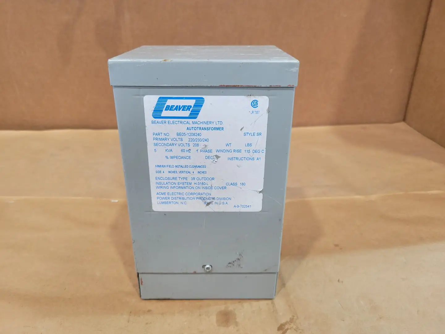 Used BEAVER BE05-1208240 Transformers British Columbia CA | Lenmark #1426889