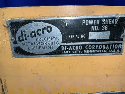 Used DIACRO NO. 36 Power Squaring Shears (Gauge) Ohio US | HGR 24 #1345194