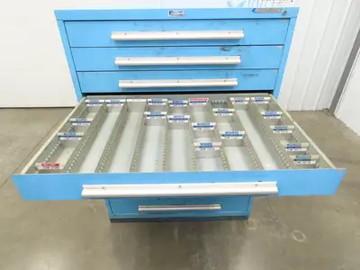 Nu-Era Modular Tool Storage Cabinet 10 Drawer 45x28x61" Stanley Vidmar Blue