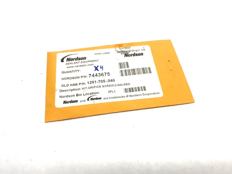 Used NORDSON ORIFICE SCREW KIT, 0.040, RED Nuts & Screws | Maverick Industrial Sales #1118450