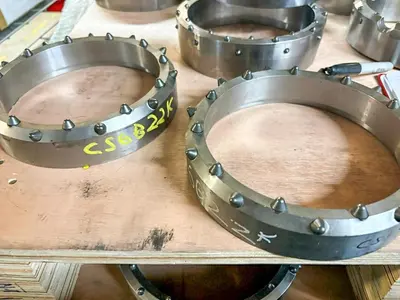 New | in-Stock AFTERMARKET 6" DUAL ROTARY SHOE – 22 BALLISTIC BUTTON ASSEMBLY Drilling Attachments Pennsylvania US | East West Machinery & Drilling #1418078