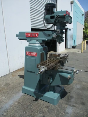 Webb Champ, Milling machine w/chrome ways, variable speed, 10" x50"table