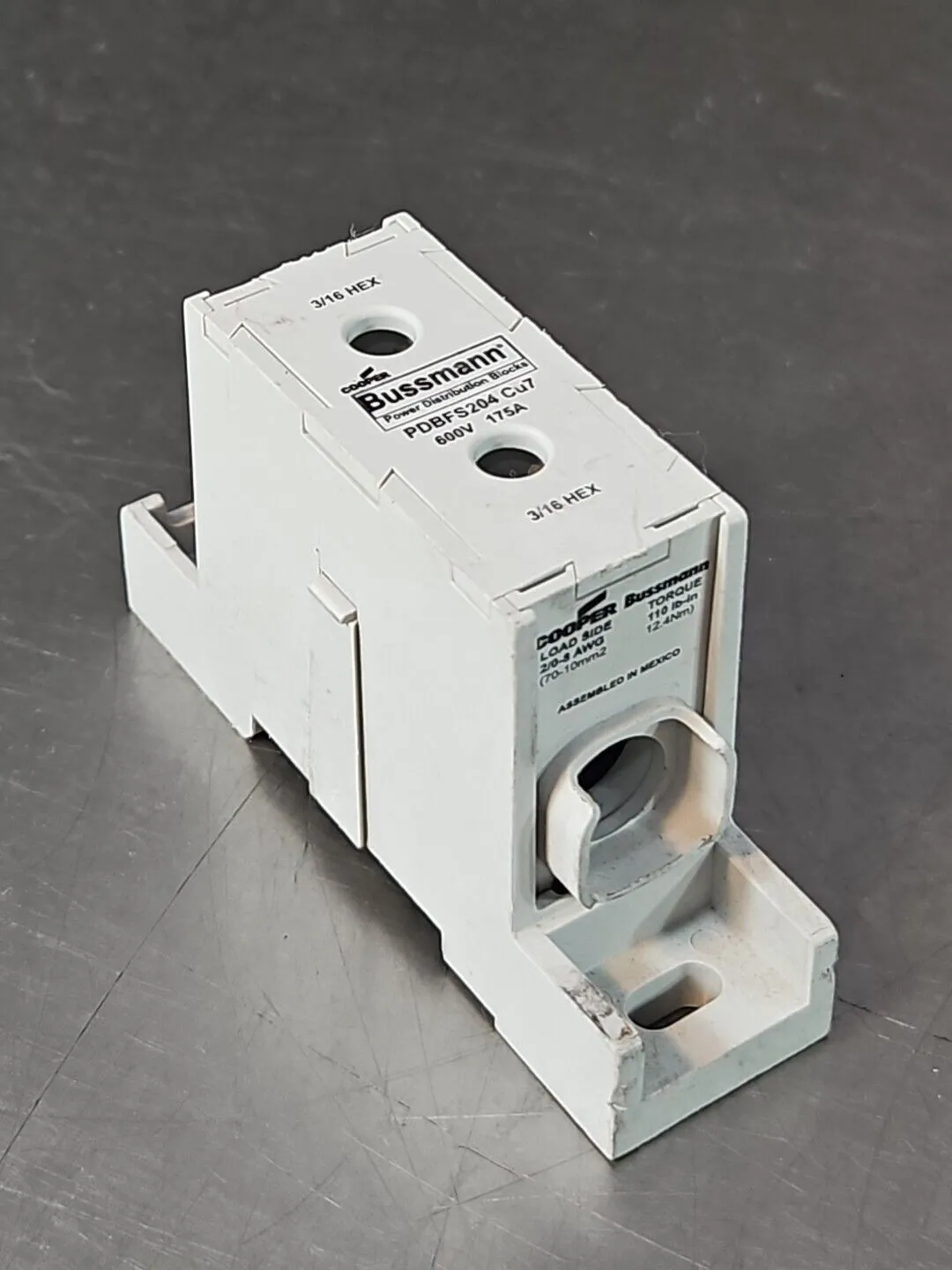 Cooper Bussmann PDBFS204 Cu7 600V 175A Power Distribution Block loc4B22