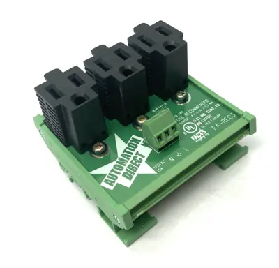 USED AUTOMATIONDIRECT 3-STRAIGHT BLADE RECEPTACLE, 15A, 125 VAC, 1-PHASE