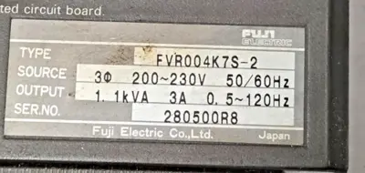 Fuji Electric FVR004K7S-2 Inverter Drive 200V/230V AC FVR K7S