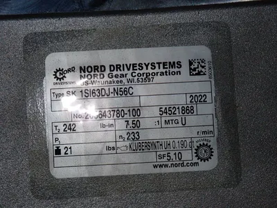 Used NORD DRIVE SYSTEMS SK 1SI63DJN56C Motors (misc) Ohio US | HGR 24 #1128401