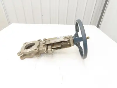 ITT Fabri-Valve C67 3" Stainless Knife Gate Valve Lug Style Rubber Seat