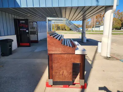 Used Falcon Restaurant Supply Used Wooden Bakery / Produce Display Rack with Sneeze Guard and Bottom Storage Restaurant Equipment (Miscellaneous) Illinois US | Falcon Restaurant Supply #1376840