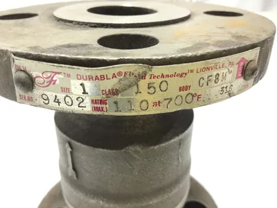 Durabla DLC 1″ B16.34 Stainless Steel Check Valve 316 Class 150 CF8M Rating 110