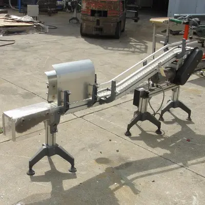 SPC6882  Conveyor inclined belt conveyor Aluminum, 4" w x 92" l, 32.75" discharge height