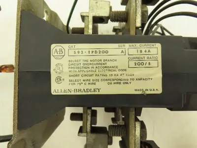Allen Bradley 592-TPD200 Overload Relay Heater 3-Pole 184A Series A Lot of 3