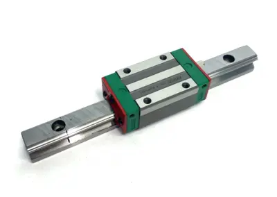USED HIWIN LINEAR GUIDEWAY BLOCK AND RAIL, 1-BLOCK, 160MM RAIL