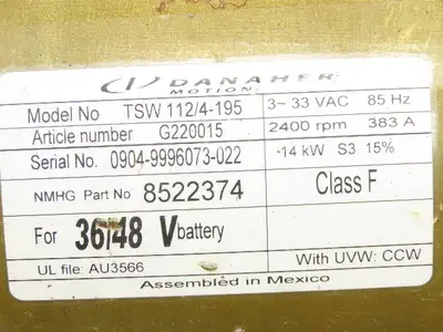 Used DANAHER MOTION _UNKNOWN_ Forklift Attachments Indiana US | Arrow Industrial #1366970