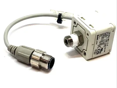USED SMC DIGITAL PRESSURE SWITCH, 145PSI, PNP 80MA OUT, 12-24VDC