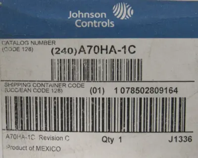 NEW JOHNSON CONTROLS A70HA-1C TEMPERATURE CONTROL A70HA1C