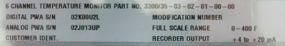 NEW BENTLY NEVADA 3300/35-03-02-01-00-00 SIX CHANNEL TEMPERATURE MONITOR 0-400F