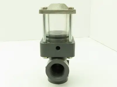 Plast-o-matic DA100V PVC Valve Pneumatic Shutoff 1" NPT Sch 80 Double Action