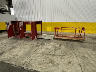 4' X 4' X 7' GONDOLA TRAIN PORTABLE RIGGING & STORAGE BOX w/ RAMP & ROLL OUT CART: STOCK #22008