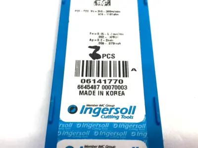 USED INGERSOLL ISOTURN CHIPBREAKER INSERTS 06141770