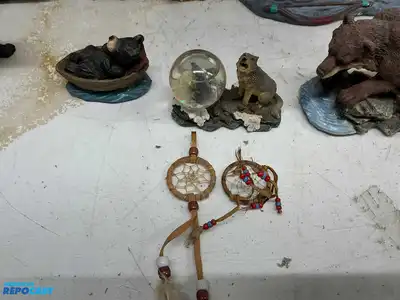 Lot of Native and Wildlife Decorations Including Porcelain Figurines and More