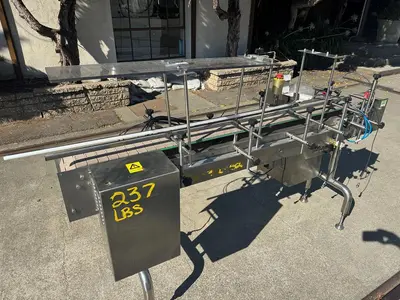 Conveyor, Belt, 6" X 6.5’, Stainless Steel, Plastic Belt, Air Reject, #5991590