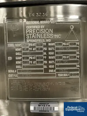 USED Precision 125 Liter Integrated Biosystems Cryovessel, 316L S/S, 50/65#