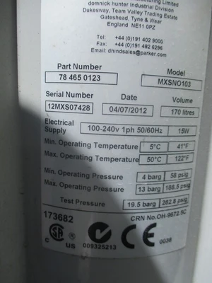 Used HUNTER MXSNO103C Air Compressor Dryers California US | TNT Industrial #1244417