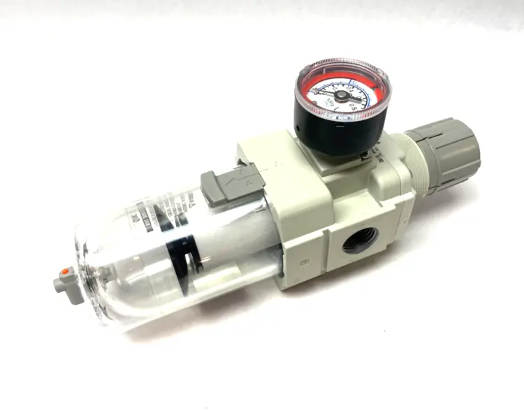 Used SMC MODULAR FILTER REGULATOR W/ GAUGE 7-125PSI SET PRESS Air Pressure Regulators | Maverick Industrial Sales #1111258