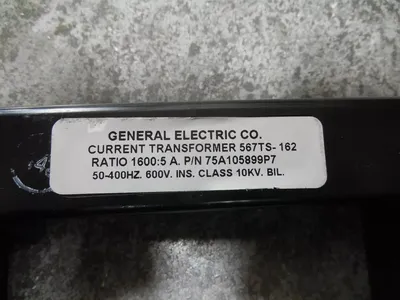 General Electric 567TS-162 Current Transformer 1600:5 Ratio 75A105899P7 Used