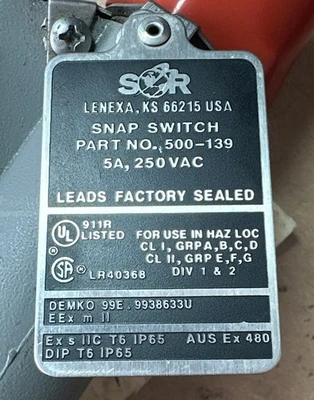 NEW Static O Ring Control Devices (SOR) 9AG-EF4-N4-C1A-100-500 PSI