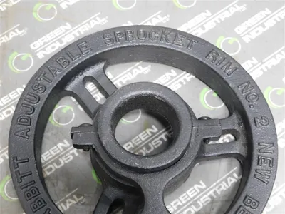 Babbitt Size 2 Adjustable Sprocket Rim with Chain Guide 7-3/4 to 9 Diam. New