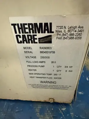 Thermal Care Aqua Therm RA Chiller S/N: 86040019708